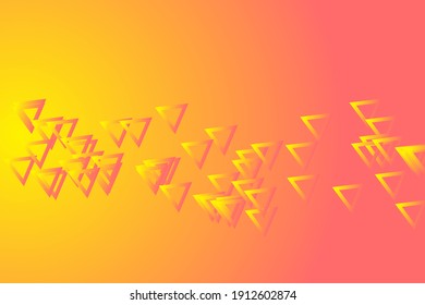 Red yellow gradient background with scattered small triangles. design suitable for cover, web, card, business, poster, etc.
