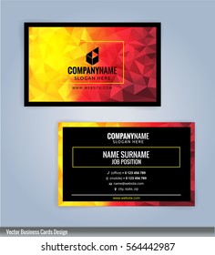 Red to Yellow Gradient and Black Color modern business card template, Illustration Vector 10