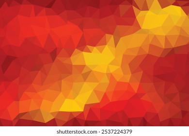 Red Yellow gradient style low polygonal shape abstract origami background for your business use