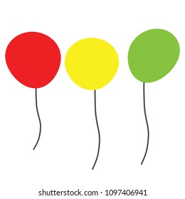 Red Yellow Green Balloon icon.Vector