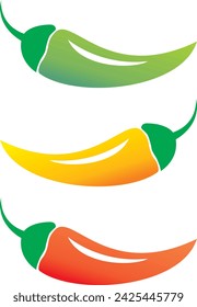 Red, yellow and green Chillies vector 