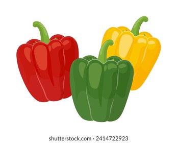 red yellow green paprika one point material