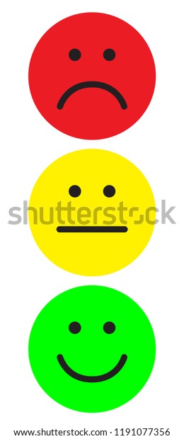 Red Yellow Green Smiling Faces Face Stock Vector (Royalty Free) 1191077356