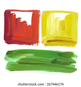 red yellow green strokes