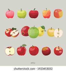 Red, yellow, green...apple illustration vector design