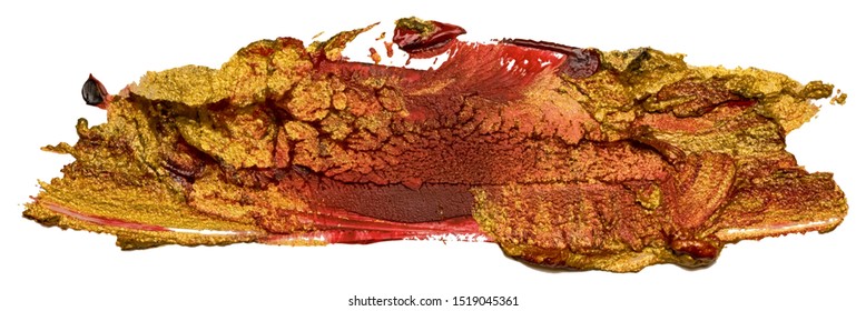 Red and yellow hand drawn rectangular vector oil brush stroke. Template for your text.