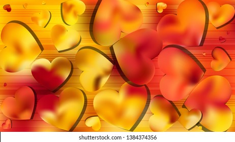Red and Yellow Heart Background