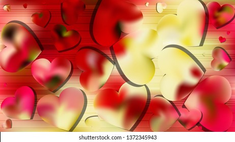 Red and Yellow Heart Background Vector