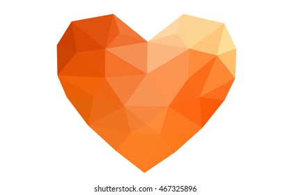 Red, yellow heart isolated on white background. Geometric rumpled triangular low poly origami style gradient graphic illustration. Vector polygonal design for your business. Red, yellow heart isolated on white background. Geometric rumpled triangular low poly origami style gradient graphic illustration. Vector polygonal design for your business.