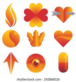 Red and yellow Icon set