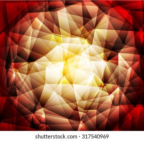 Red Yellow Light polygonal mosaic background Vector EPS 10 illustration.