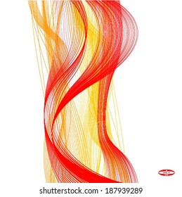 red yellow line wave on white background vector