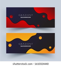 Red and yellow liquid flowing on black gradient background.