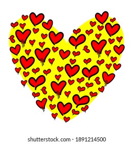 Red Yellow Love Heart Illustration Clip-art Vector