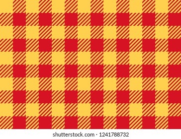 Red And Yellow Lumberjack Seamless Pattern Background