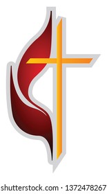 Red and yellow Methodism symbol vector illustration on a white backgorund