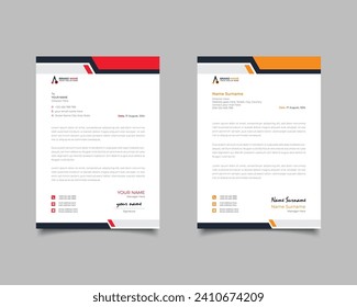 Red And Yellow Modern Business Letterhead Simple Clean Template Design