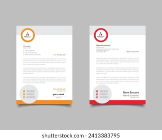 Red And Yellow Modern Business Letterhead Simple clean Template Design