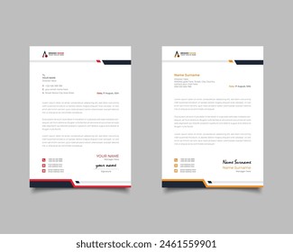 Red And Yellow Modern Business Letterhead Simple Clean Template Design