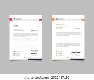 Red And Yellow Modern Business Letterhead Simple Clean Template Design