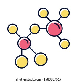 Red Yellow Molecule Color Icon Multicolored Stock Vector (Royalty Free ...