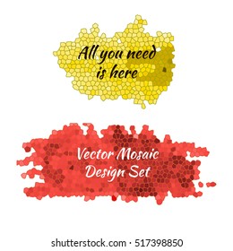red and yellow mosaic backdrops made in vector