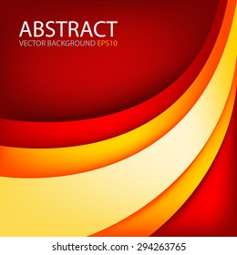Red and yellow orange curve background vector line overlap paper layer gradient color tone for text and message design