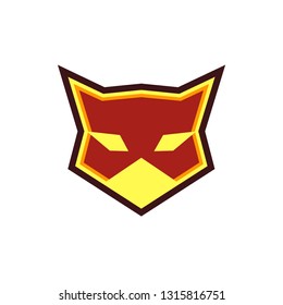 Red yellow orange fox head use mask. Can use for logo, mascot, or icon