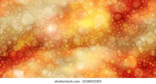 Red, yellow and orange seamless bg with gradient mesh. Bright blurred festive patern with overlay effect bokeh and grain texture