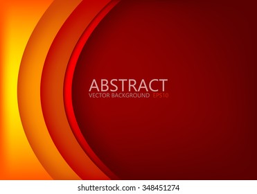 Red and yellow paper background vector layer overlap curve line with space for text and message design