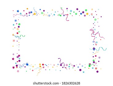 Red and Yellow Particles Christmas Vector White Background. Festive Streamer Branch. Spiral Isolated Illustration. Bright Falling Design.