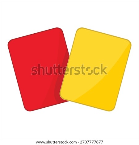 Red and Yellow Penalty Cards, Referee Warning and Ejection Signal, Sports Rule and Fair Play Concept Flat Vector Illustration
