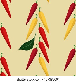 Red and yellow peppers - vector background