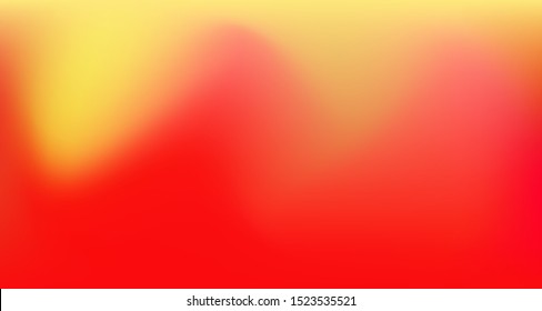 Red Yellow Pink Tropical Gradient Background. Fluid Neon Bright Trendy Wallpaper. Iridescent Noble Vector Color Overlay. Elegant Colorful Vibrant Unfocused Horizontal Banner. 80s Glam Gradient Paper