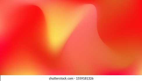 Red Yellow Pink Tropical Gradient Background. Elegant Colorful Vibrant Defocused Horizontal Banner. Iridescent Noble Vector Color Overlay. Fluid Neon Bright Trendy Wallpaper. 80s Glam Gradient Paper