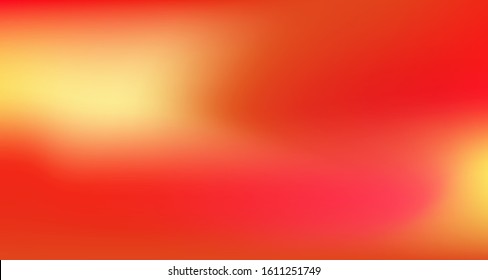 Red Yellow Pink Tropical Gradient Background. Dreamy Neon Bright Trendy Wallpaper. Pearlescent Noble Vector Color Overlay. Elegant Colorful Vibrant Defocused Horizontal Banner. 80s Glam Gradient Paper