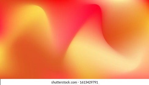 Red Yellow Pink Tropical Gradient Background. Fluid Neon Bright Trendy Wallpaper. Elegant Colorful Vibrant Defocused Horizontal Banner. Fluorescent Noble Vector Color Overlay. 80s Glam Gradient Paper