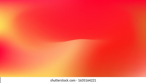 Red Yellow Pink Tropical Gradient Background. Elegant Colorful Vibrant Unfocused Horizontal Banner. Fluid Neon Bright Trendy Wallpaper. Iridescent Noble Vector Color Overlay. 80s Glam Gradient Paper