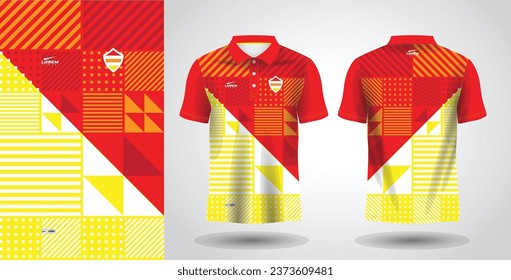 red yellow polo shirt sublimation sport jersey template