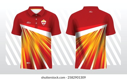 red and yellow polo sport shirt sublimation jersey template