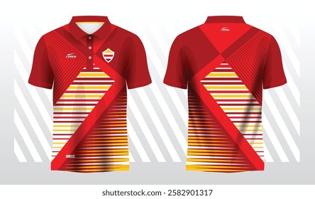 red and yellow polo sport shirt sublimation jersey template