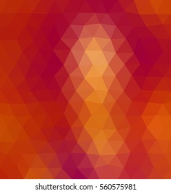 Red and yellow polygonal illustration with triangle. Geometric background.