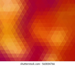 Red and yellow polygonal illustration with triangle. Geometric background.