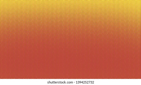 Red with yellow pop art background in vitange comic style with halftone dots, vector illustration template for your design