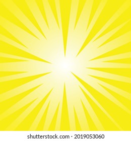 Red yellow pop art background retro cartoon explosion rays vector illustration. cartoon explosion