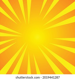 Red yellow pop art background retro cartoon explosion rays vector illustration. cartoon explosion