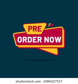 red yellow pre-order now label clipart