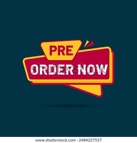 red yellow pre-order now label clipart