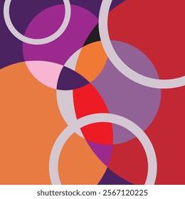 red yellow purple circle background vector template