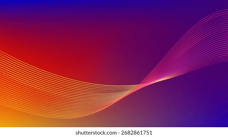 Fondo abstracto de malla degradada púrpura amarillo rojo con líneas mezcladas onduladas agradable para el Fondo de pantalla o el Anuncio